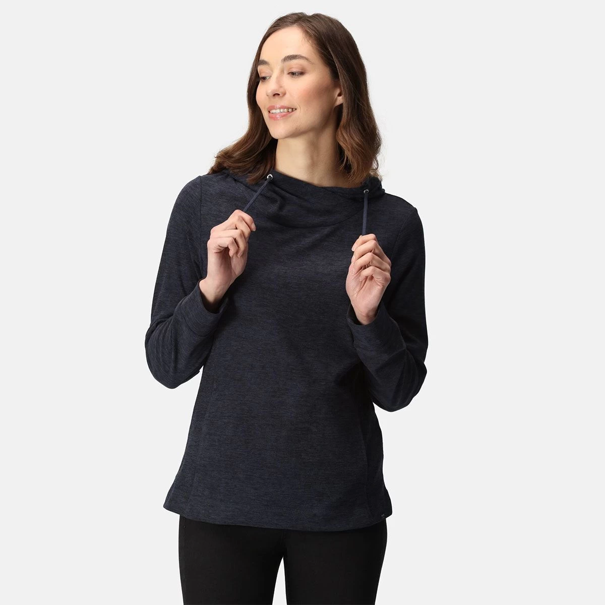Regatta Women's Kizmitt II Marl Hooded Fleece - Navy/Black Marl 6 Regatta Women's Kizmitt II Marl Hooded Fleece - Navy/Black Marl - Image 6