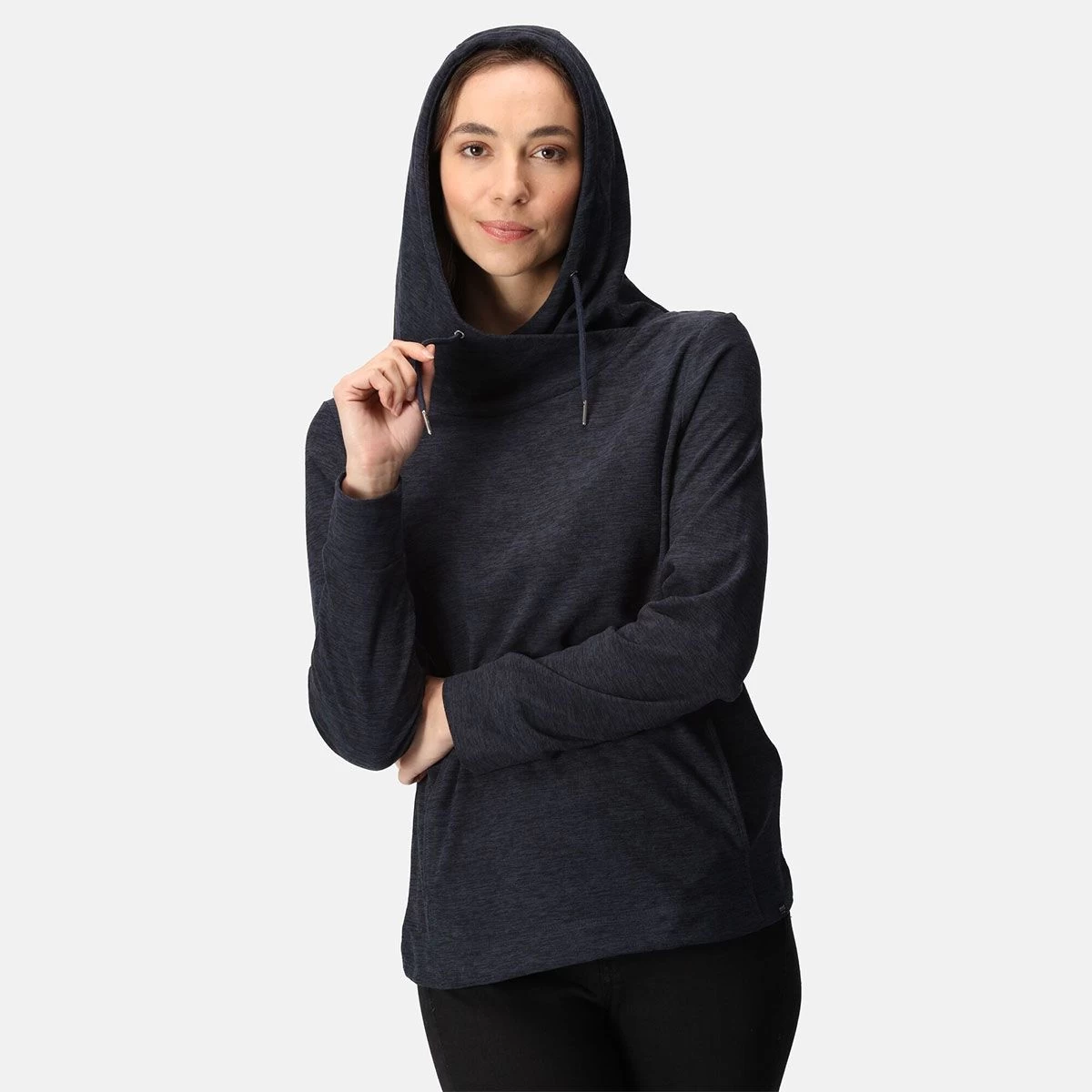 Regatta Women's Kizmitt II Marl Hooded Fleece - Navy/Black Marl 2 Regatta Women's Kizmitt II Marl Hooded Fleece - Navy/Black Marl - Image 2