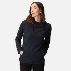 Regatta Women's Kizmitt II Marl Hooded Fleece - Navy/Black Marl
