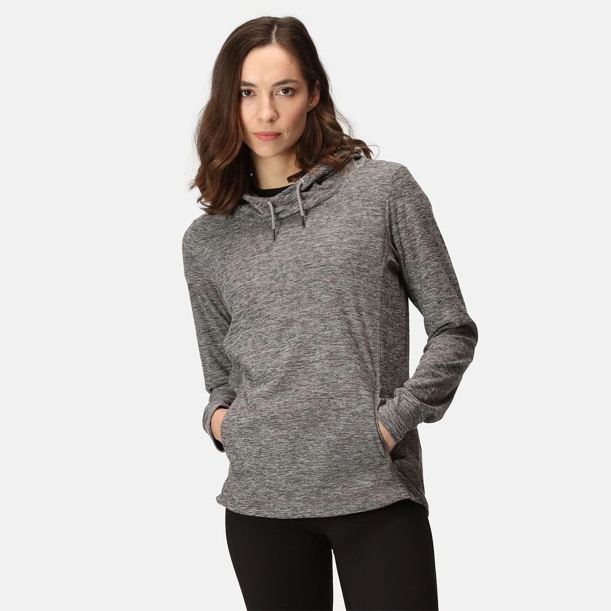 Regatta Women's Kizmitt II Marl Hooded Fleece - Storm Grey Marl 1 Regatta Women's Kizmitt II Marl Hooded Fleece - Storm Grey Marl