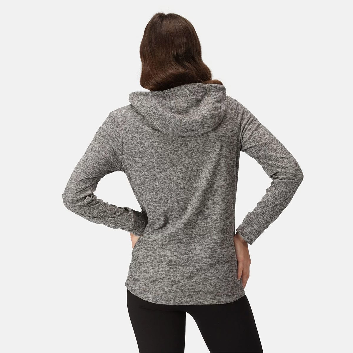 Regatta Women's Kizmitt II Marl Hooded Fleece - Storm Grey Marl 4 Regatta Women's Kizmitt II Marl Hooded Fleece - Storm Grey Marl - Image 4