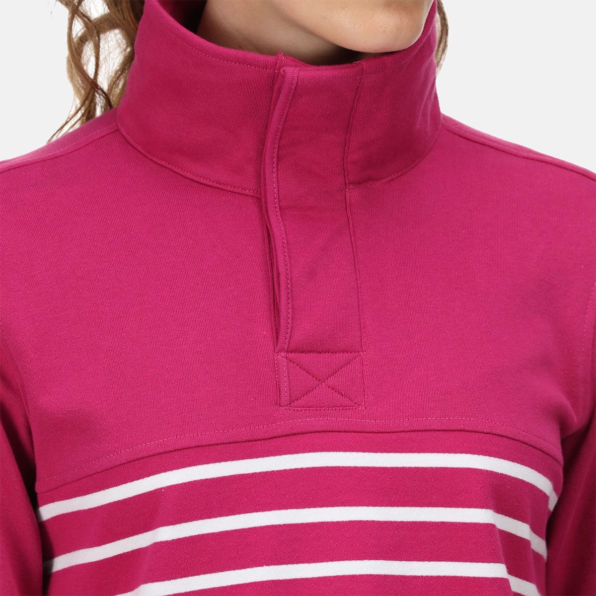 Regatta Women’s Camiola Lightweight Funnel Neck Sweatshirt – Fuchsia Stripe 4 Regatta Women’s Camiola Lightweight Funnel Neck Sweatshirt – Fuchsia Stripe - Image 4