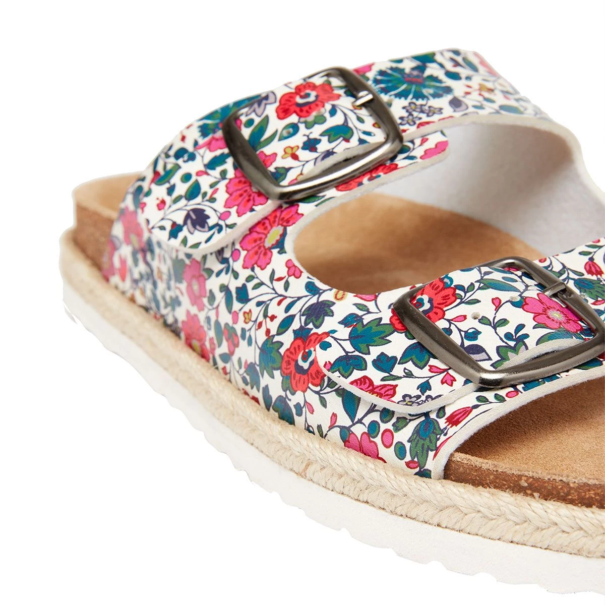 Joules Women's Reina Twin Strap Sandals - White Ditsy 2 Joules Women's Reina Twin Strap Sandals - White Ditsy - Image 2