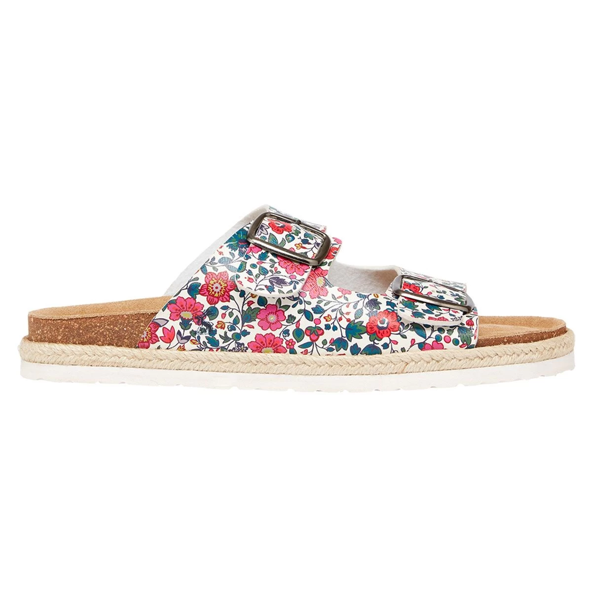 Joules Women's Reina Twin Strap Sandals - White Ditsy 3 Joules Women's Reina Twin Strap Sandals - White Ditsy - Image 3
