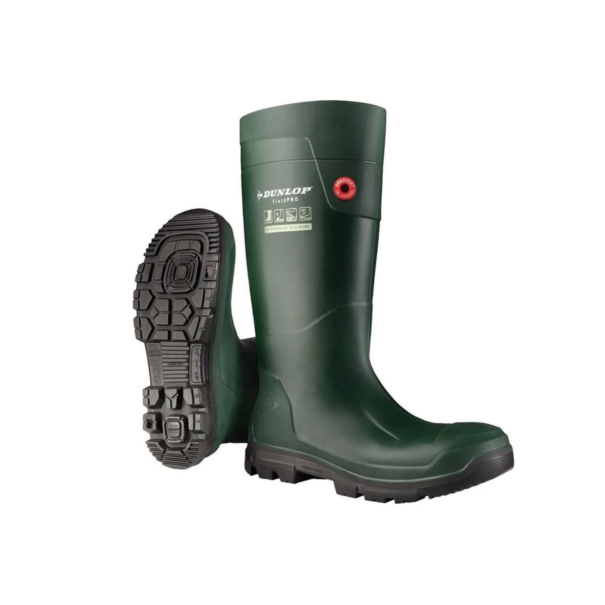 Dunlop Purofort Fieldpro Full Safety Wellington Boots - Green 2 Dunlop Purofort Fieldpro Full Safety Wellington Boots - Green - Image 2