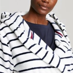 Joules Women’s Rita Dressing Gown – Cream Stripe -Fashion Lady rita cream stripe