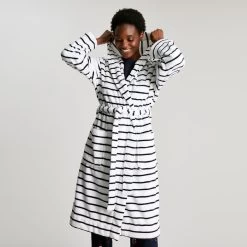 Joules Women’s Rita Dressing Gown – Cream Stripe