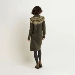 Brakeburn Women's Roll Neck Knitted Midi Dress - Brown Marl -Fashion Lady roll neck knitted dress brn marl 2