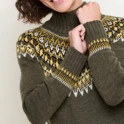 Brakeburn Women's Roll Neck Knitted Midi Dress - Brown Marl -Fashion Lady roll neck knitted dress brn marl 3