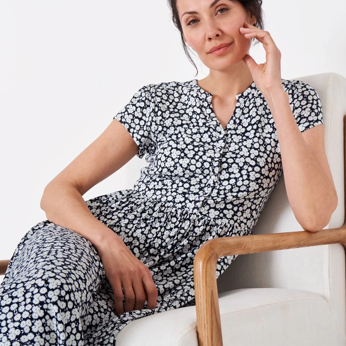 Crew Clothing Women's Rosa Jersey Tea Dress - Navy/White 6 Crew Clothing Women's Rosa Jersey Tea Dress - Navy/White - Image 6