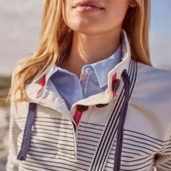 Joules Women’s Saunton Funnel Neck Sweatshirt – Cream French Navy Stripe -Fashion Lady saunton 4