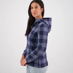 Swanndri Women's Seattle Wool Hoodie - Ocean Check -Fashion Lady seattle wms wool hoody ocean 2