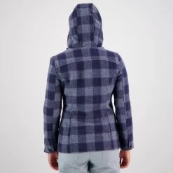 Swanndri Women's Seattle Wool Hoodie - Ocean Check -Fashion Lady seattle wms wool hoody ocean 4