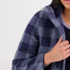 Swanndri Women's Seattle Wool Hoodie - Ocean Check -Fashion Lady seattle wms wool hoody ocean 5