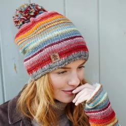 Pachamama Women's Seville Bobble Beanie - Multicolour 7 Pachamama Women's Seville Bobble Beanie - Multicolour -Fashion Lady seville bobble beanie 1