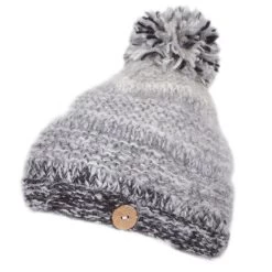 Pachamama Women's Sierra Nevada Bobble Beanie - Smoke -Fashion Lady sierra nevada bobble beanie smoke