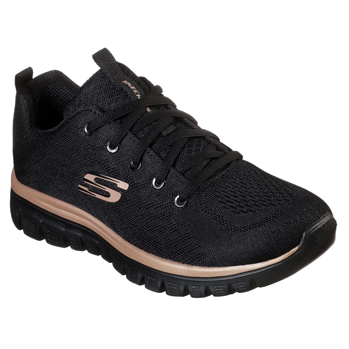 Skechers Women’s Graceful Get Connected Trainers - Black/Rose Gold 1 Skechers Women’s Graceful Get Connected Trainers - Black/Rose Gold