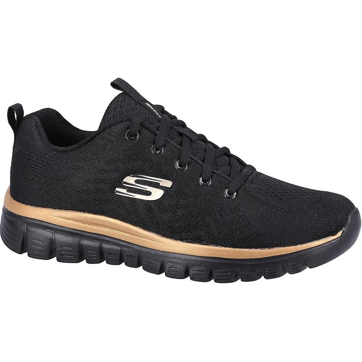 Skechers Women’s Graceful Get Connected Trainers - Black/Rose Gold 2 Skechers Women’s Graceful Get Connected Trainers - Black/Rose Gold - Image 2