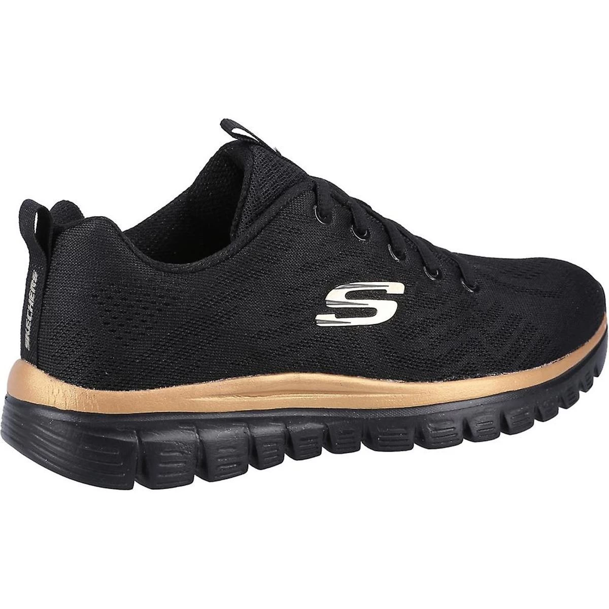 Skechers Women’s Graceful Get Connected Trainers - Black/Rose Gold 3 Skechers Women’s Graceful Get Connected Trainers - Black/Rose Gold - Image 3