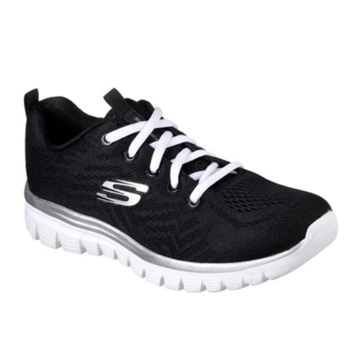 Skechers Women's Graceful Trainers - Black/White 2 Skechers Women's Graceful Trainers - Black/White - Image 2