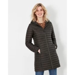 Joules Women’s Snug Packable Long Coat – Heritage Green