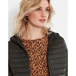 Joules Women’s Snug Packable Long Coat – Heritage Green -Fashion Lady snug green 8