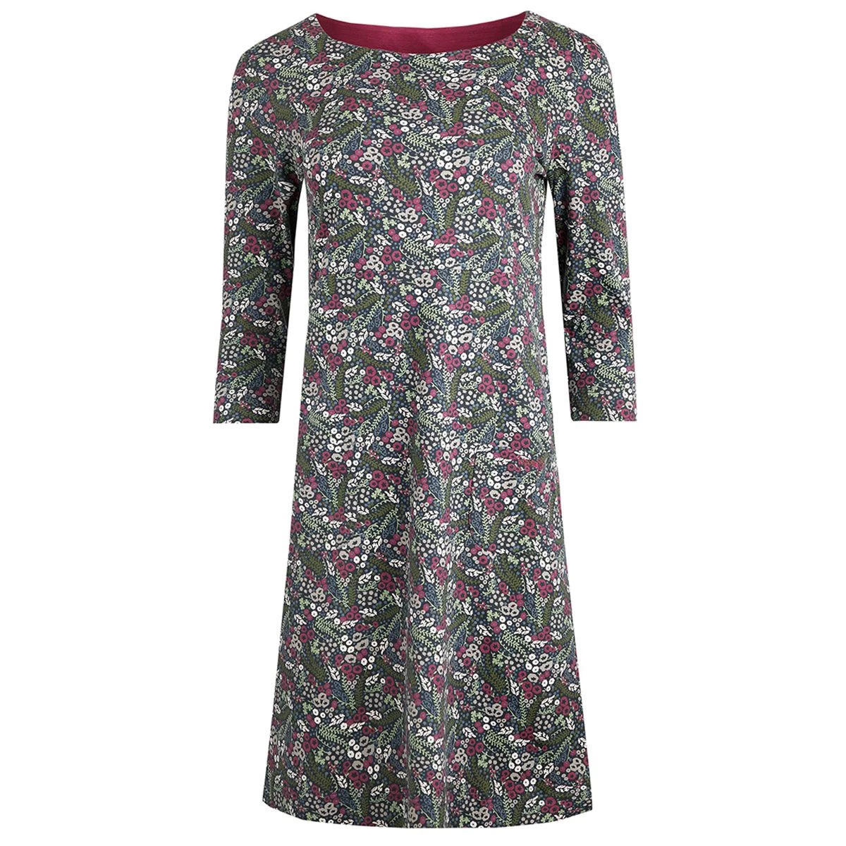 Weird Fish Women's Starshine Printed Jersey Dress - Navy 3 Weird Fish Women's Starshine Printed Jersey Dress - Navy - Image 3