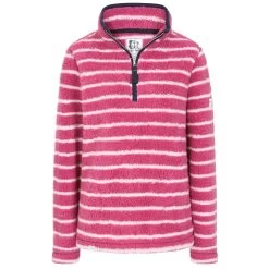 Lazy Jacks Women’s Super-Soft Striped ¼ Zip Snug Sweatshirt - Honeysuckle -Fashion Lady stripe 1 4 zip snug s shrt honey 1 1
