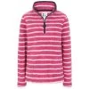 Lazy Jacks Women’s Super-Soft Striped ¼ Zip Snug Sweatshirt - Honeysuckle