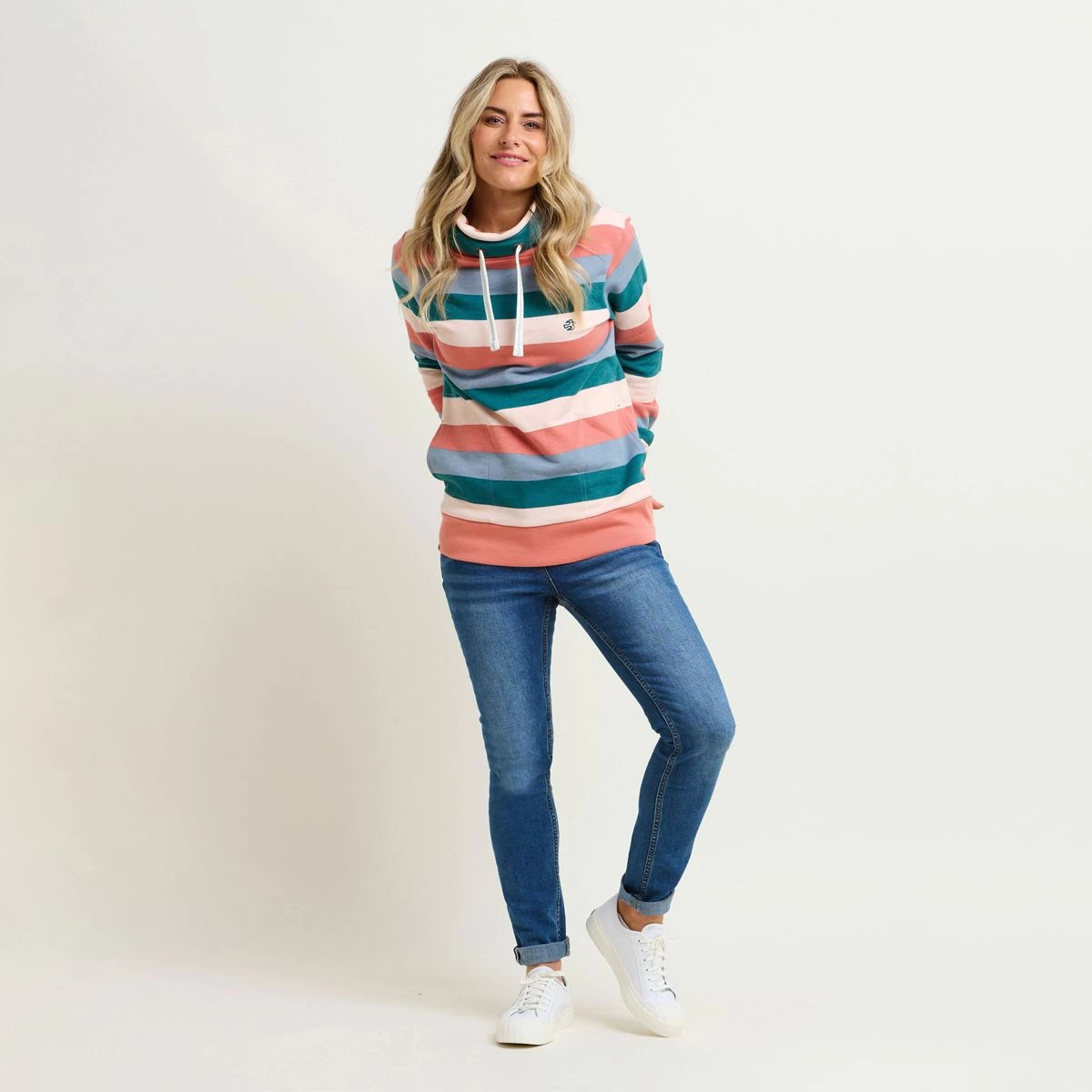 Brakeburn Women's Stripe Cowl Neck Sweatshirt - Multi 5 Brakeburn Women's Stripe Cowl Neck Sweatshirt - Multi - Image 5