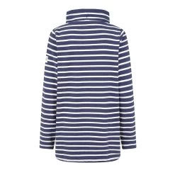 Lazy Jacks Women's Striped Roll High Neck Sweatshirt - Twilight -Fashion Lady stripe high neck s shirt twlight 3