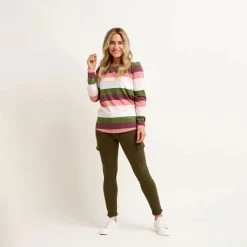 Brakeburn Women's Stripe Long Sleeve Tee - Multi 9 Brakeburn Women's Stripe Long Sleeve Tee - Multi -Fashion Lady stripe long sleeve tee multi 4