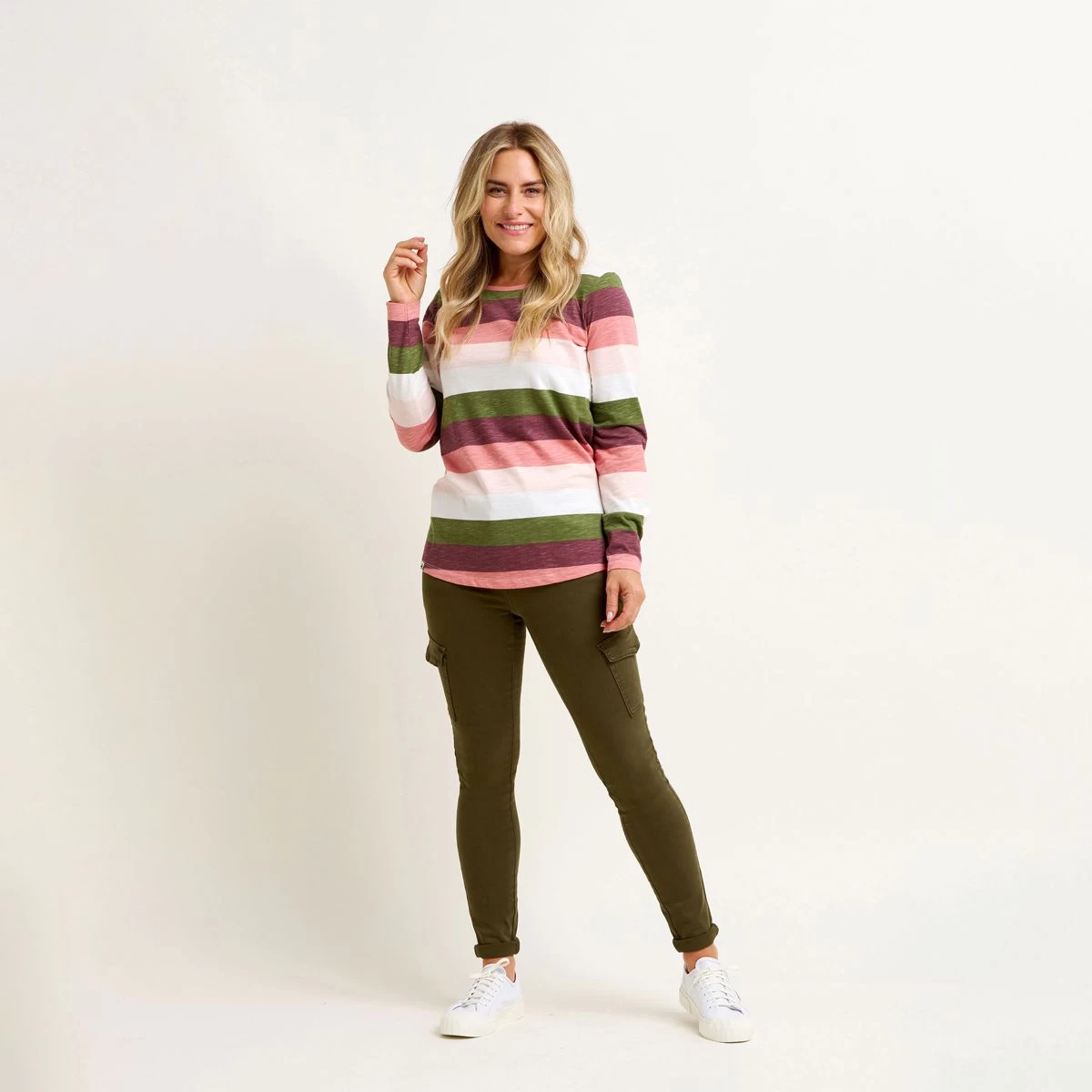 Brakeburn Women's Stripe Long Sleeve Tee - Multi 4 Brakeburn Women's Stripe Long Sleeve Tee - Multi - Image 4