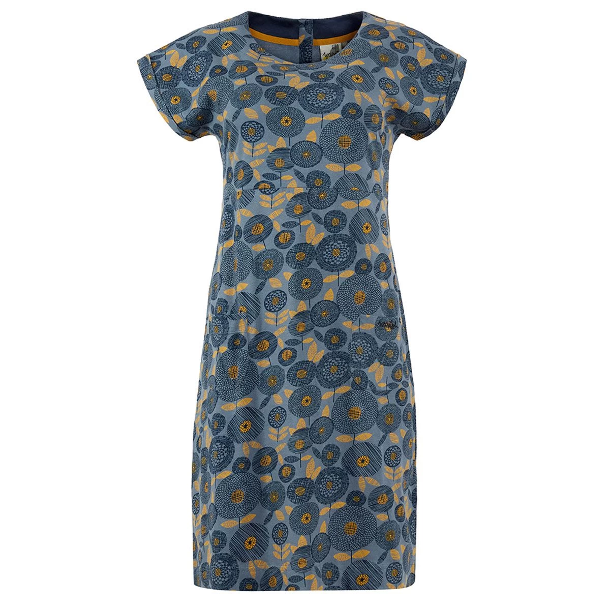 Weird Fish Women's Tallahassee Organic Printed Jersey Dress - Blue Mirage 2 Weird Fish Women's Tallahassee Organic Printed Jersey Dress - Blue Mirage - Image 2