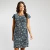 Weird Fish Women's Tallahassee Organic Printed Jersey Dress - Blue Mirage