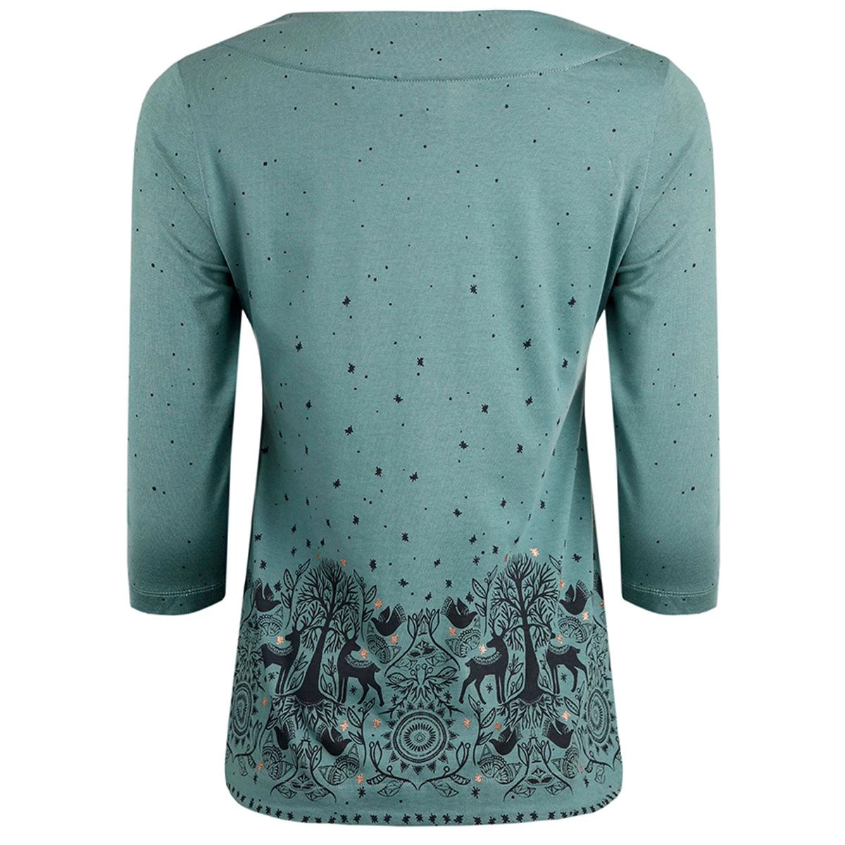 Weird Fish Women's Telluride Printed Jersey Tee - Stone Blue 2 Weird Fish Women's Telluride Printed Jersey Tee - Stone Blue - Image 2