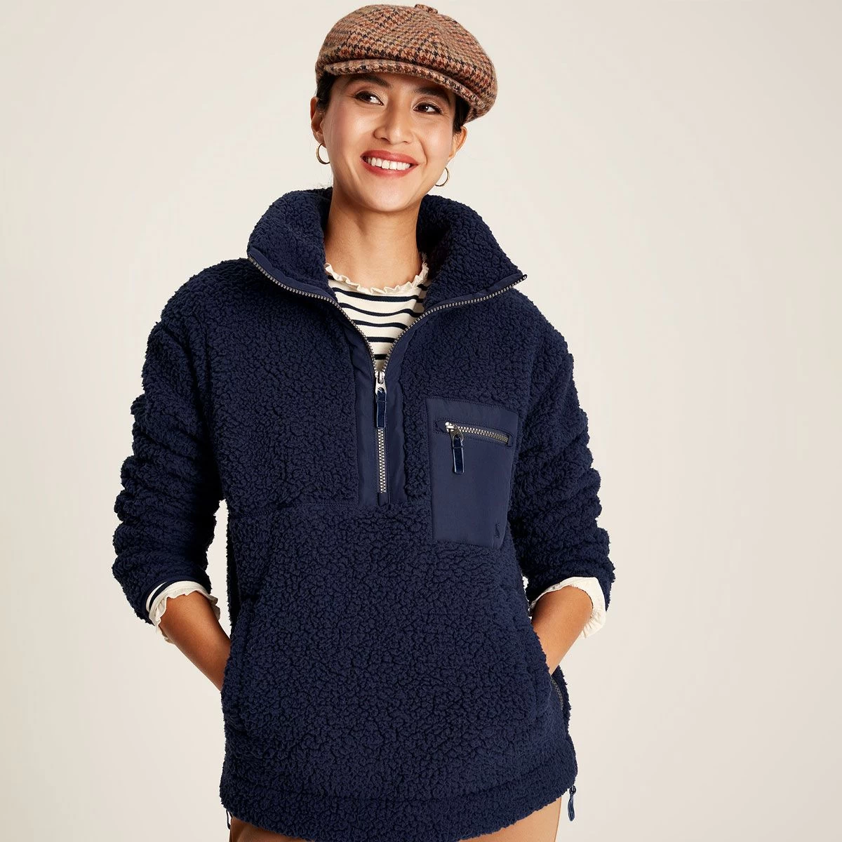 Joules Women's Tilly Half Zip Fleece - French Navy 1 Joules Women's Tilly Half Zip Fleece - French Navy