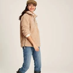 Joules Women's Tilly Half Zip Fleece - Tan 10 Joules Women's Tilly Half Zip Fleece - Tan -Fashion Lady tilly fleece tan 4