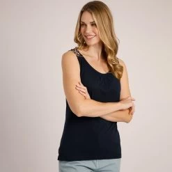 Weird Fish Women's Tisha Eco Jersey Vest - Dark Navy -Fashion Lady tisha eco jersey vest dark navy 3 1