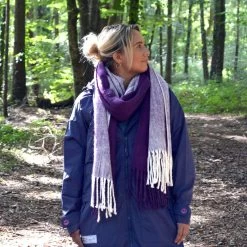 Lazy Jacks Women’s Two-Tone Blanket Scarf - Deep Purple