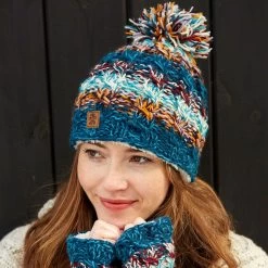 Pachamama Women's Utrecht Bobble Beanie - Blue