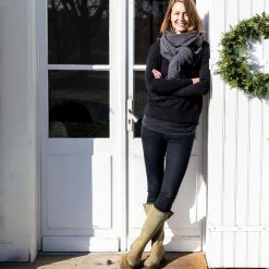 Le Chameau Women's Vierzon Jersey Lined Wellington Boot - Vert Vierzon -Fashion Lady vierzon jersey vert vierzon