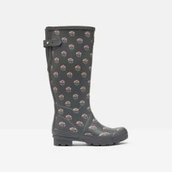 Joules Women's Wellington Boots - Grey Floral 8 Joules Women's Wellington Boots - Grey Floral -Fashion Lady welly grey floral 1