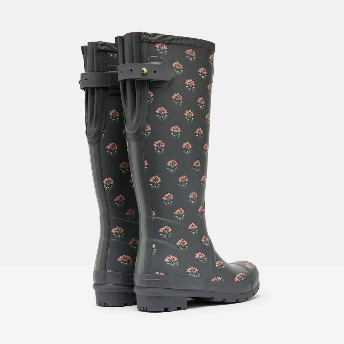 Joules Women's Wellington Boots - Grey Floral 3 Joules Women's Wellington Boots - Grey Floral - Image 3