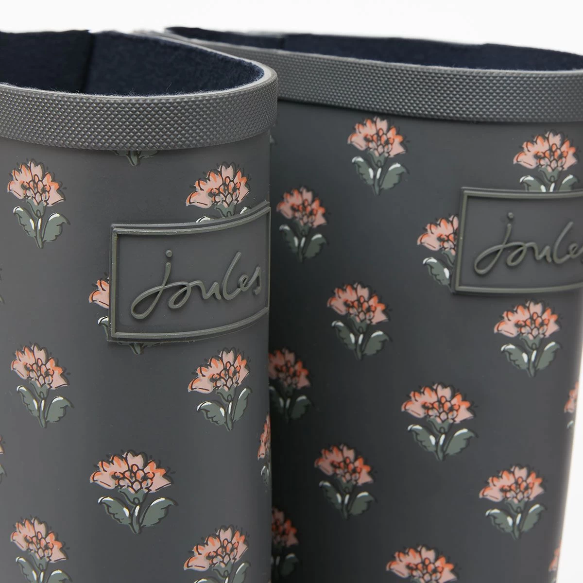 Joules Women's Wellington Boots - Grey Floral 6 Joules Women's Wellington Boots - Grey Floral - Image 6