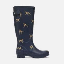 Joules Women's Wellington Boots - Navy Dog -Fashion Lady welly print navy dog 1