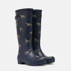 Joules Women's Wellington Boots - Navy Dog -Fashion Lady welly print navy dog 4 1