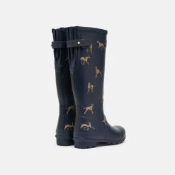 Joules Women's Wellington Boots - Navy Dog -Fashion Lady welly print navy dog 6