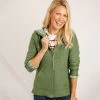 Weird Fish Women's Weylin Full Zip Eco Macaroni Hoody - Green