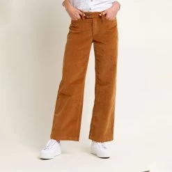 Brakeburn Women's Wide Leg Cord Trousers - Orange -Fashion Lady wide leg trouser orange 1 1